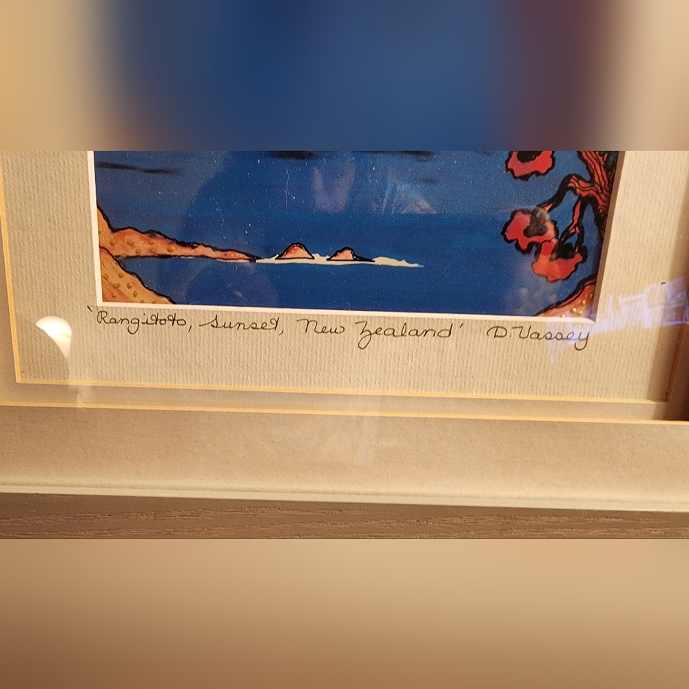 Original New Zealand Artist Diane Vassey Embellished, "Rangitoto Sunset". - Picture 2 of 4
